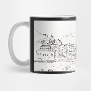 Cinque Terre Line Art Mug